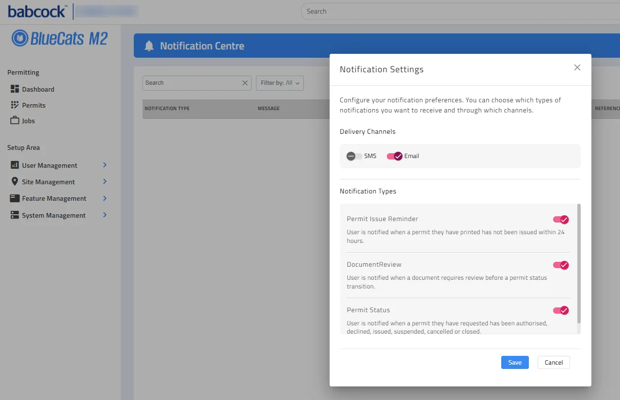 Centralised notifications